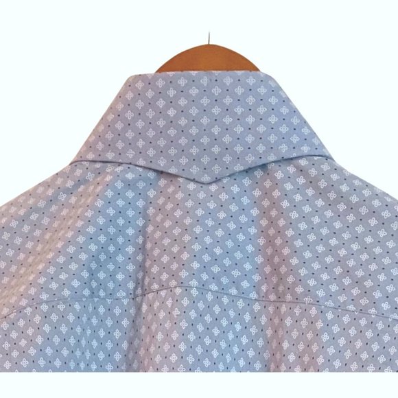 English Laundry Blue Patterned Dress Shirt - Picture 7 of 10